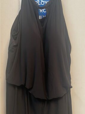 Black Draped Halter Jumpsuit